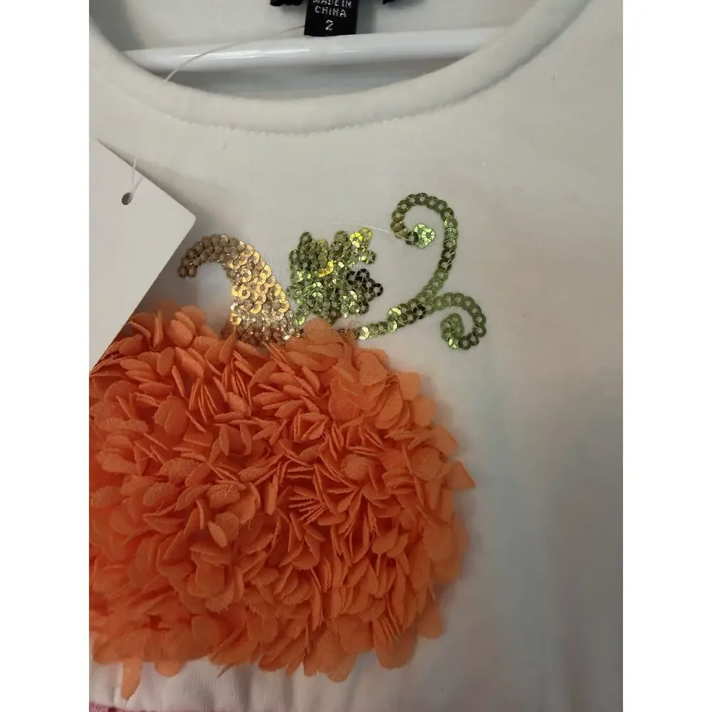 Zunie Girls Halloween Pumpkin Tutu Tulle Dress Sz 2 NWT